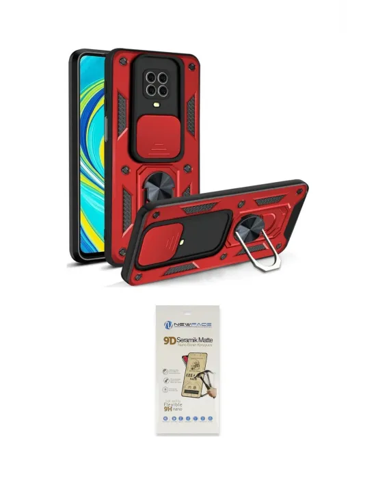 ieg™ Redmi Note 9 Pro Kılıf Ahenk Klasik - Siyah Mat Seramik Nano Ekran Koruyucu