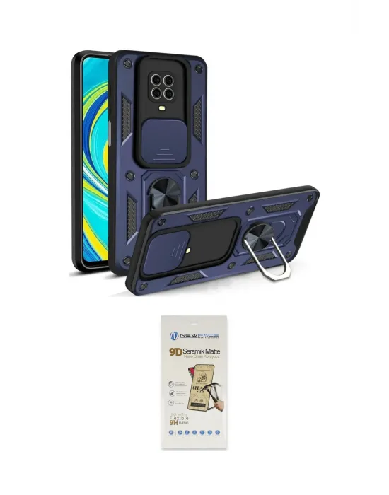 ieg™ Redmi Note 9 Pro Kılıf Ahenk Klasik - Siyah Mat Seramik Nano Ekran Koruyucu