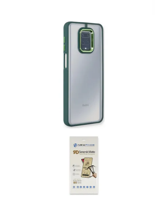 ieg™ Redmi Note 9 Pro Kılıf Eksen Doku Prime - Siyah Mat Seramik Nano Ekran Koruyucu
