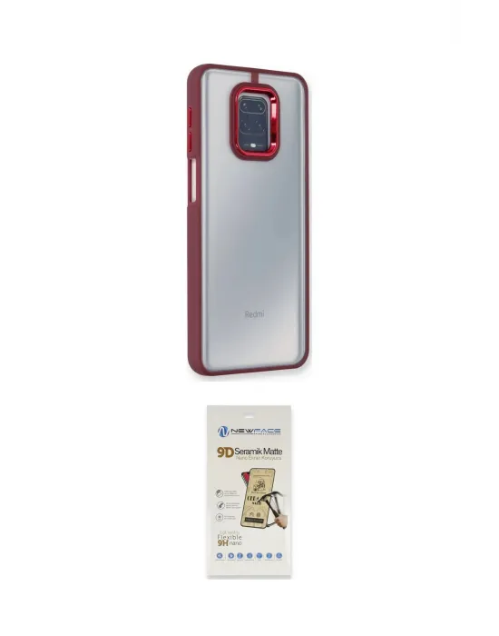 ieg™ Redmi Note 9 Pro Kılıf Eksen Doku Prime - Siyah Mat Seramik Nano Ekran Koruyucu