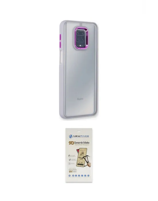 ieg™ Redmi Note 9 Pro Kılıf Eksen Doku Prime - Siyah Mat Seramik Nano Ekran Koruyucu
