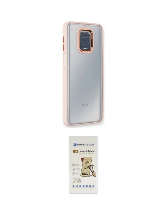 ieg™ Redmi Note 9 Pro Kılıf Eksen Doku Prime - Siyah Mat Seramik Nano Ekran Koruyucu