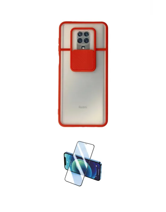 ieg™ Redmi Note 9 Pro Kılıf Vadi Çizgi - Siyah 3D Antistatik Cam Ekran Koruyucu
