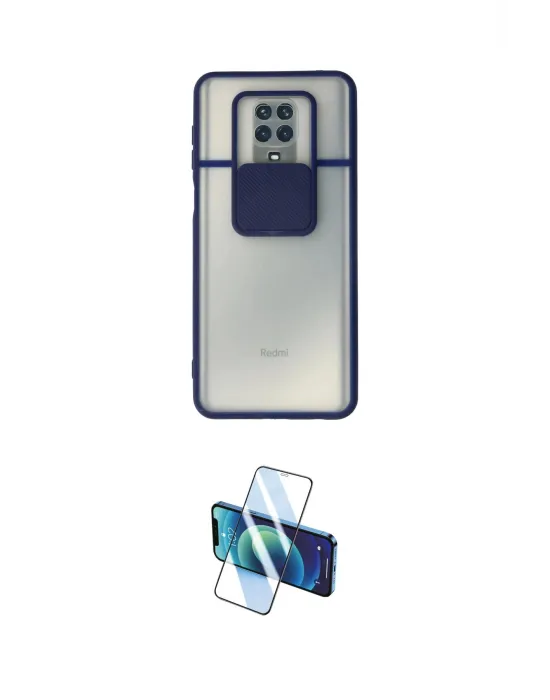 ieg™ Redmi Note 9 Pro Kılıf Vadi Çizgi - Siyah 3D Antistatik Cam Ekran Koruyucu