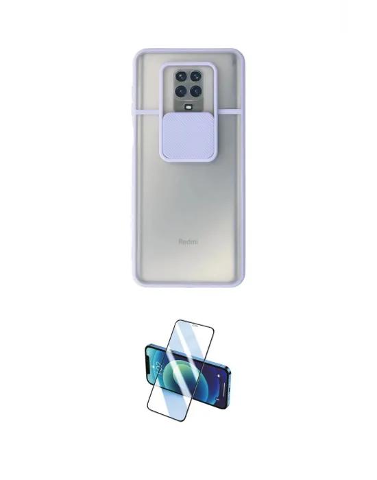 ieg™ Redmi Note 9 Pro Kılıf Vadi Çizgi - Siyah 3D Antistatik Cam Ekran Koruyucu