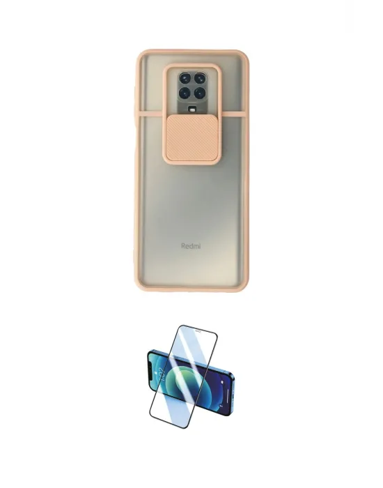 ieg™ Redmi Note 9 Pro Kılıf Vadi Çizgi - Siyah 3D Antistatik Cam Ekran Koruyucu