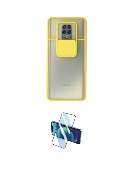 ieg™ Redmi Note 9 Pro Kılıf Vadi Çizgi - Siyah 3D Antistatik Cam Ekran Koruyucu