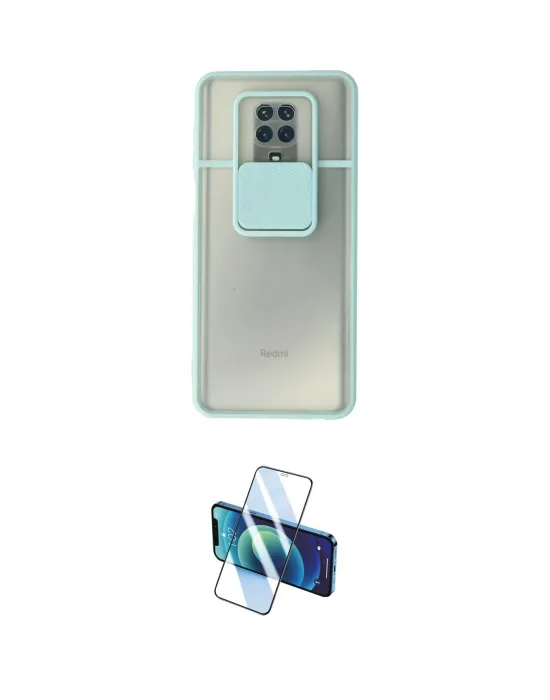 ieg™ Redmi Note 9 Pro Kılıf Vadi Çizgi - Siyah 3D Antistatik Cam Ekran Koruyucu