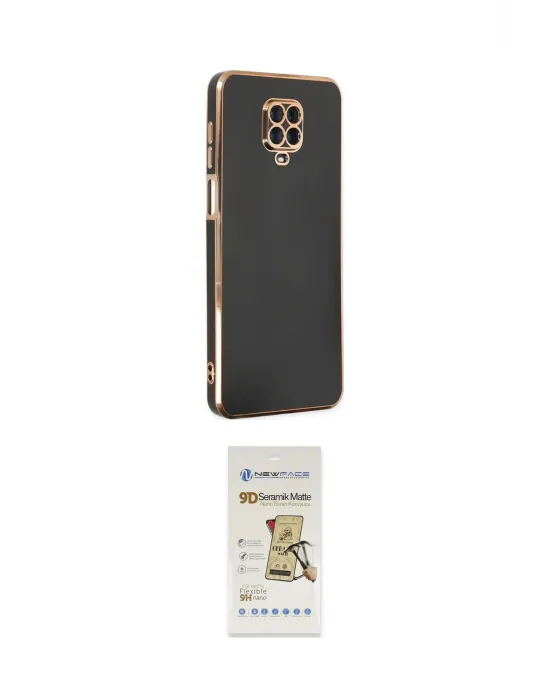 ieg™ Redmi Note 9 Pro Kılıf Yankı Serisi - Siyah Mat Seramik Nano Ekran Koruyucu
