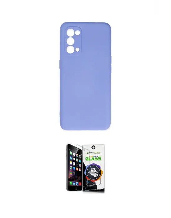 ieg™ Reno 5 Kılıf Ahenk Serisi - Şeffaf Temperli Cam Ekran Koruyucu