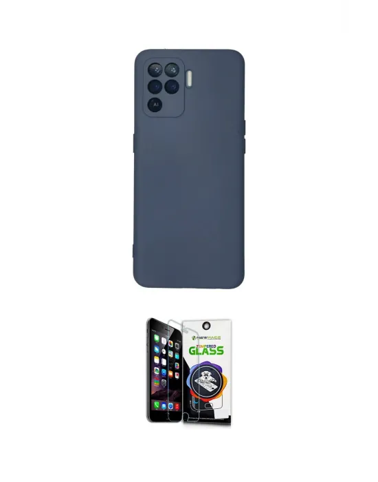ieg™ Reno 5 Lite Kılıf Ahenk Serisi - Şeffaf Temperli Cam Ekran Koruyucu