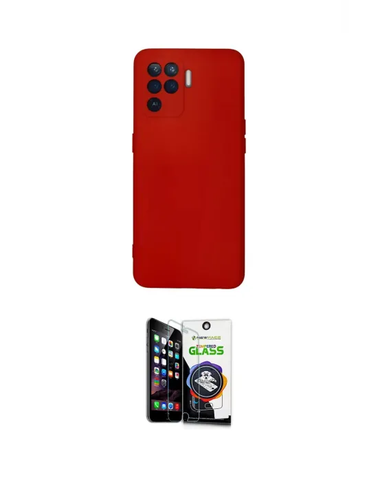 ieg™ Reno 5 Lite Kılıf Ahenk Serisi - Şeffaf Temperli Cam Ekran Koruyucu