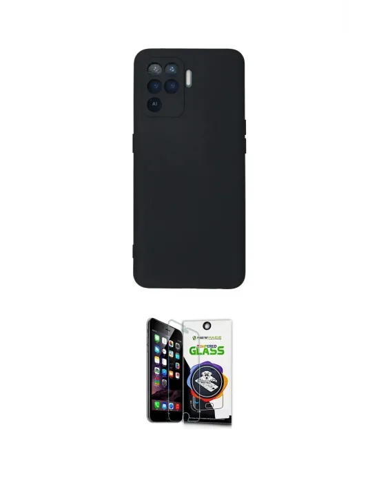 ieg™ Reno 5 Lite Kılıf Ahenk Serisi - Şeffaf Temperli Cam Ekran Koruyucu