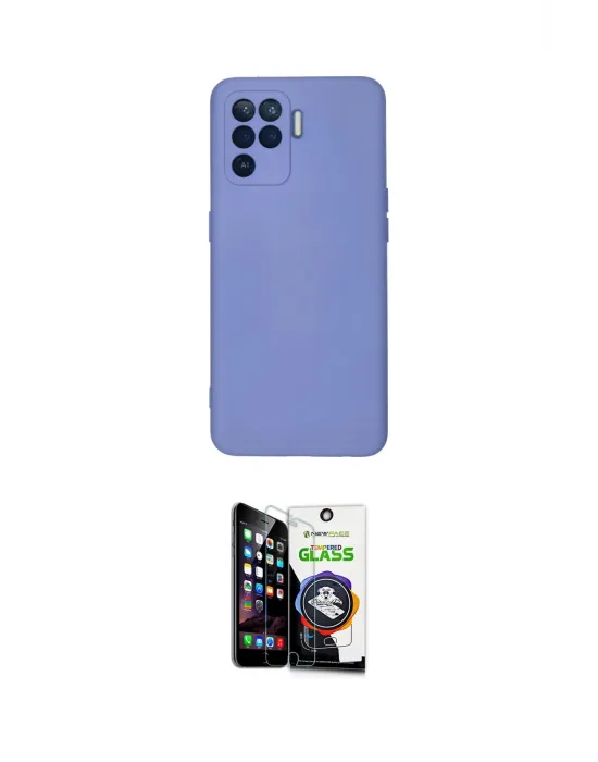 ieg™ Reno 5 Lite Kılıf Ahenk Serisi - Şeffaf Temperli Cam Ekran Koruyucu