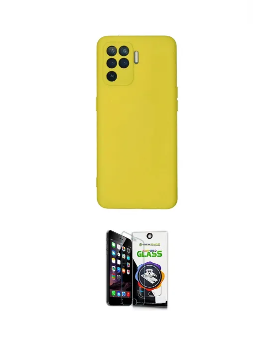 ieg™ Reno 5 Lite Kılıf Ahenk Serisi - Şeffaf Temperli Cam Ekran Koruyucu