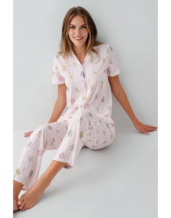 ieg™ RolyPoly 3809-S Kadın Gömlek Pijama Takım