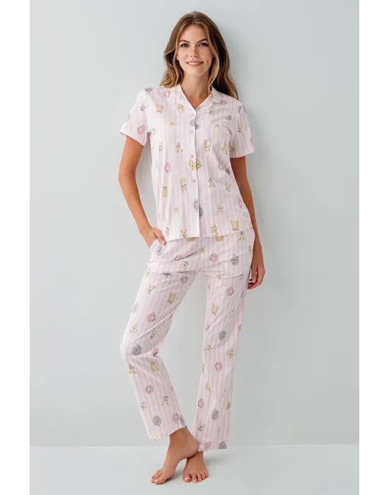ieg™ RolyPoly 3809-S Kadın Gömlek Pijama Takım