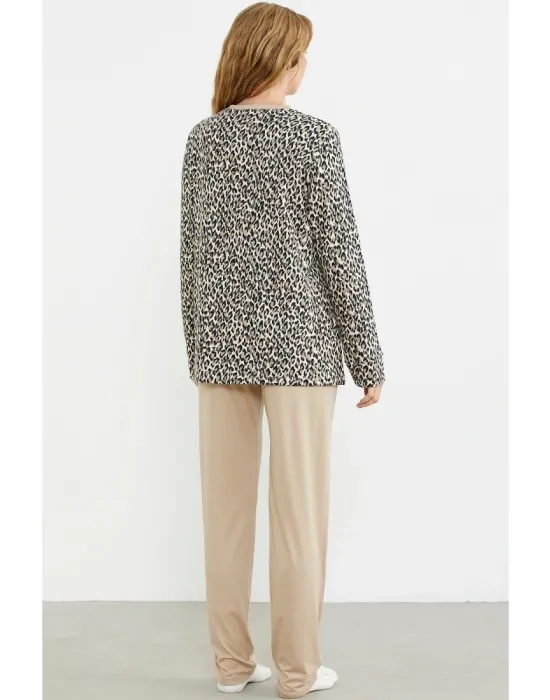 ieg™ Sementa 76413 Rahat Kalıp Leopar Kombinli Pijama Takım