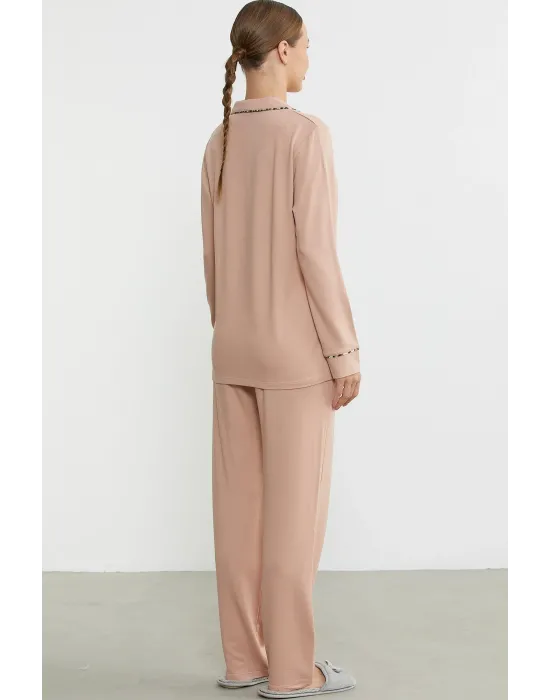 ieg™ Sementa 76444 Düz Renk Gömlek Model Pijama Takım