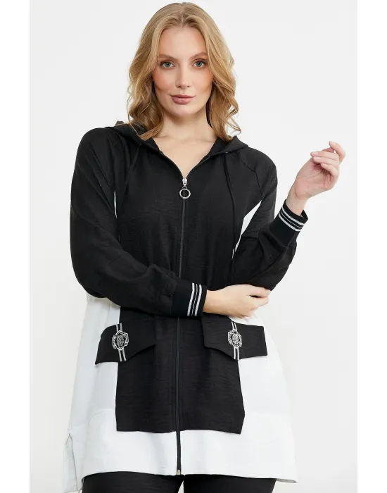 ieg™ Sementa 76448 Keten Görünümlü Kapüşonlu Tunik Takım