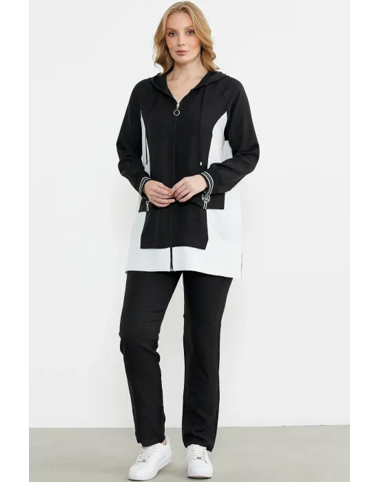 ieg™ Sementa 76448 Keten Görünümlü Kapüşonlu Tunik Takım