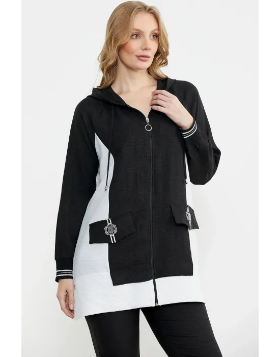 ieg™ Sementa 76448 Keten Görünümlü Kapüşonlu Tunik Takım