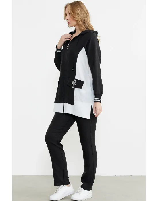 ieg™ Sementa 76448 Keten Görünümlü Kapüşonlu Tunik Takım