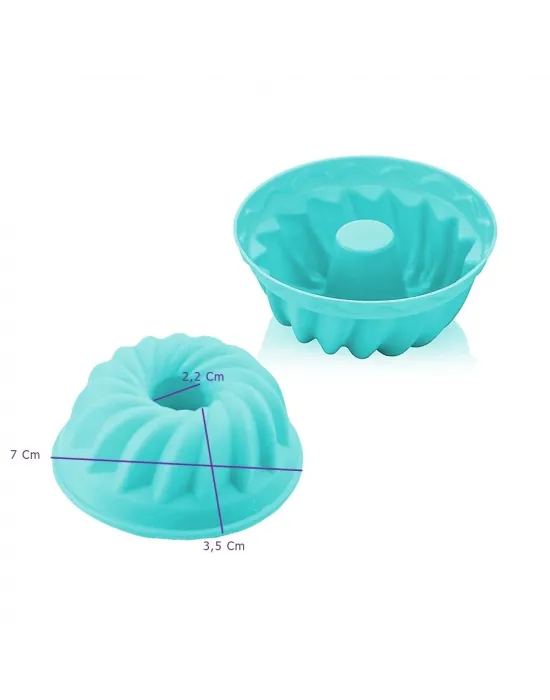 ieg™ Silikon Göbekli Muffin Cupcake Kalıbı - Sürekli Kullanım Muffin Kek Kalıbı 6 Adet