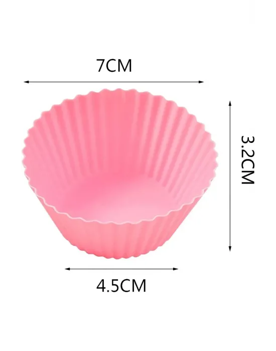 ieg™ Silikon Muffin Kalıbı - Sürekli Kullanım Muffin Kek Kalıbı 6 Adet