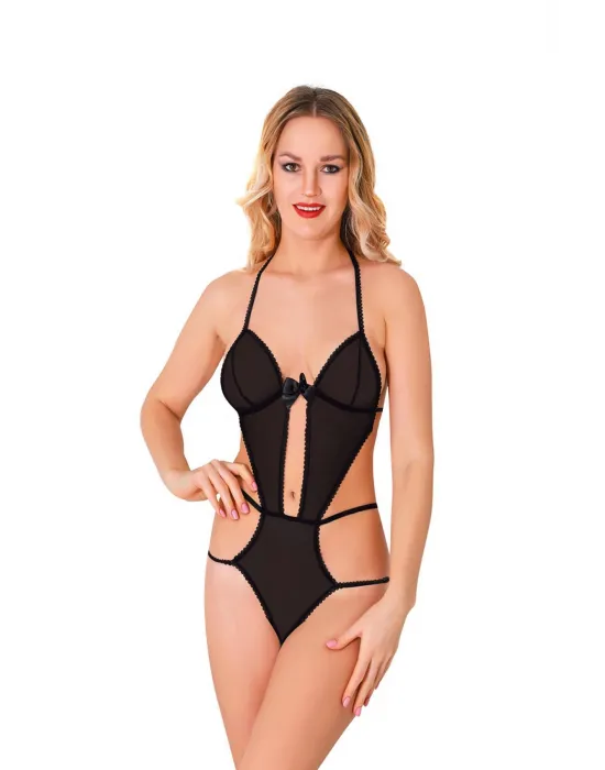 ieg™ Siyah Lcralı Tül Bodysuit - 931