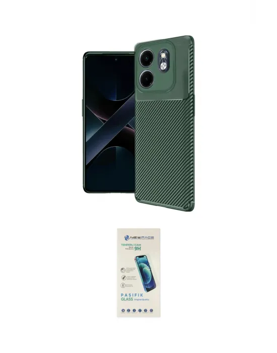 ieg™ Smart 9 4G Kılıf Eksen Form Prime - Şeffaf Pasifik Cam Ekran Koruyucu