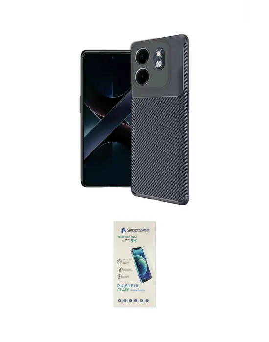 ieg™ Smart 9 4G Kılıf Eksen Form Prime - Şeffaf Pasifik Cam Ekran Koruyucu