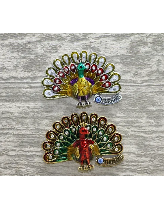 Swarovski Taşlı Tavuskuşu Magnet