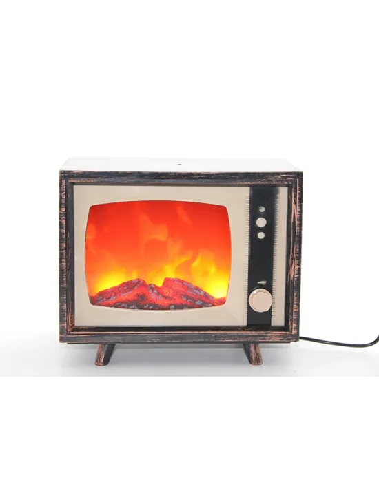 TV Tasarımlı Ledli Şömine Lamba