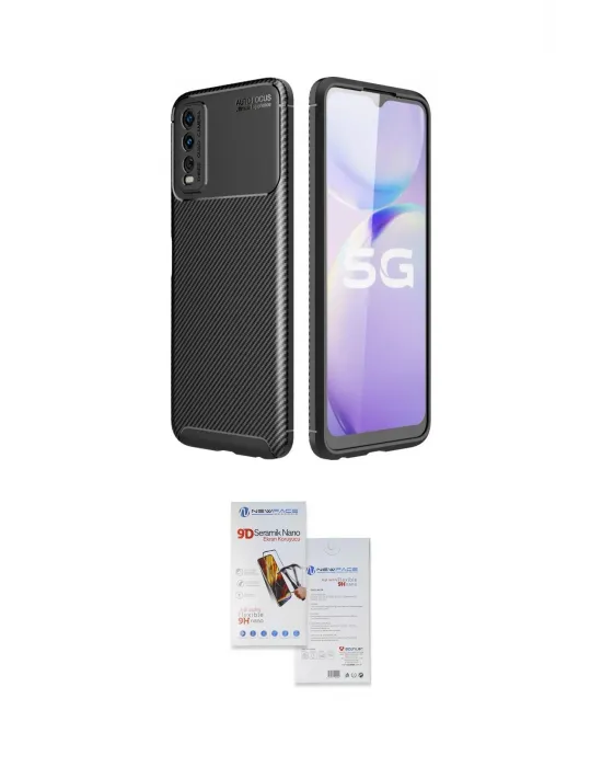ieg™ Y11S Kılıf Eksen Form Prime - Siyah Seramik Nano Ekran Koruyucu