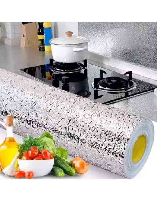 Yapışkanlı Mutfak Folyo Gümüş 40 cm x 10 m