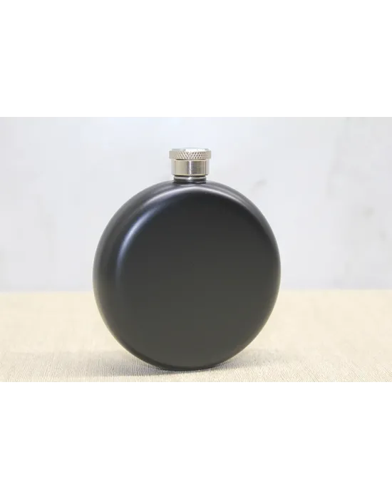 Yuvarlak Tekli Matara 5 Oz Siyah