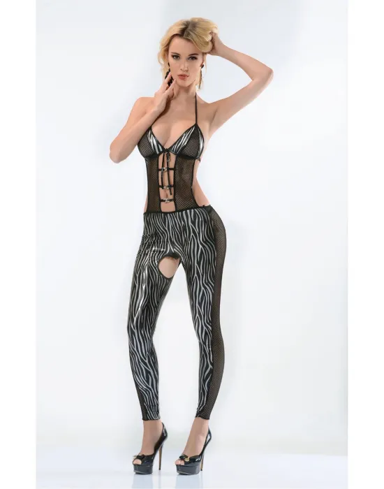ieg™ Zebra Desenli Lame Vücut Çorabı-490