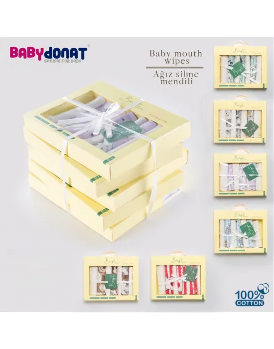 iegiyim™ 7 Adet Erkek Bebek Ağız Silme Mendili 100% Pamuk