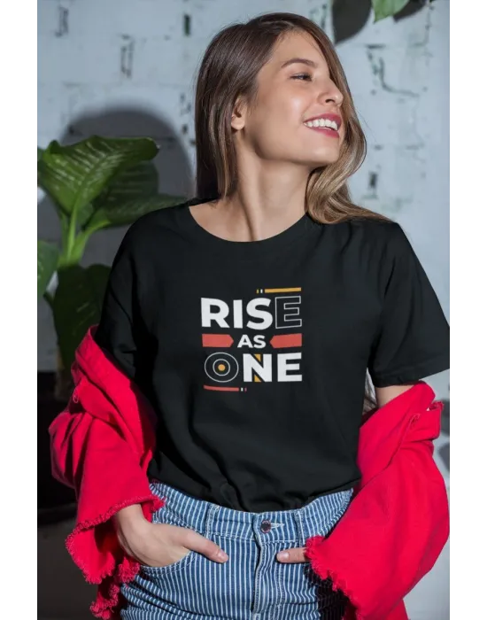 Kadın Özel Baskılı Modern Fit %100 Pamuk Bisiklet Yaka T-Shirt