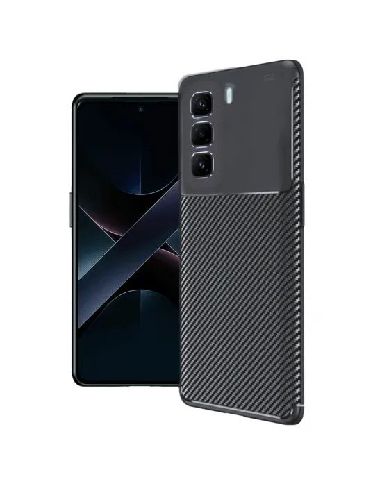 İnfinix Hot 50 4g Kılıf Auto Focus Karbon Kapak - Siyah