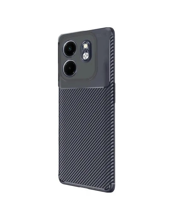 İnfinix Smart 9 Kılıf Auto Focus Karbon Kapak - Lacivert