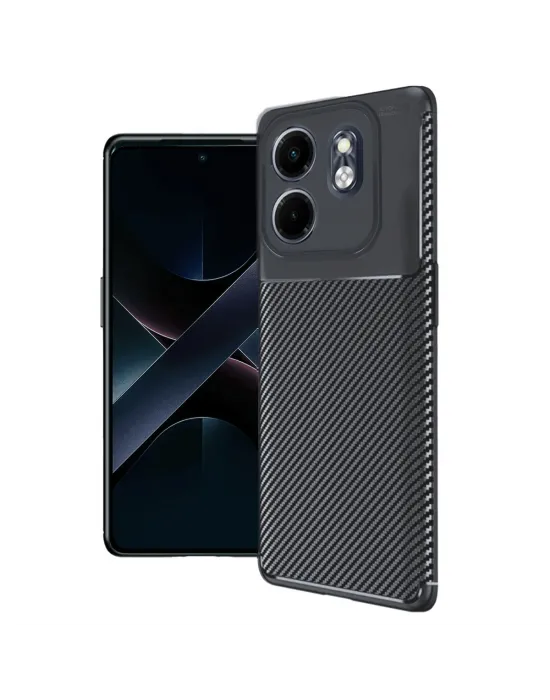İnfinix Smart 9 Kılıf Auto Focus Karbon Kapak - Siyah