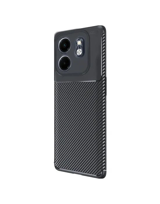 İnfinix Smart 9 Kılıf Auto Focus Karbon Kapak - Siyah