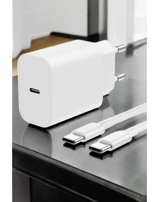 İos Uyumlu Type-c Girişli Hızlı Şarj 15/15 Pro Max Adaptör Ve Kablosu