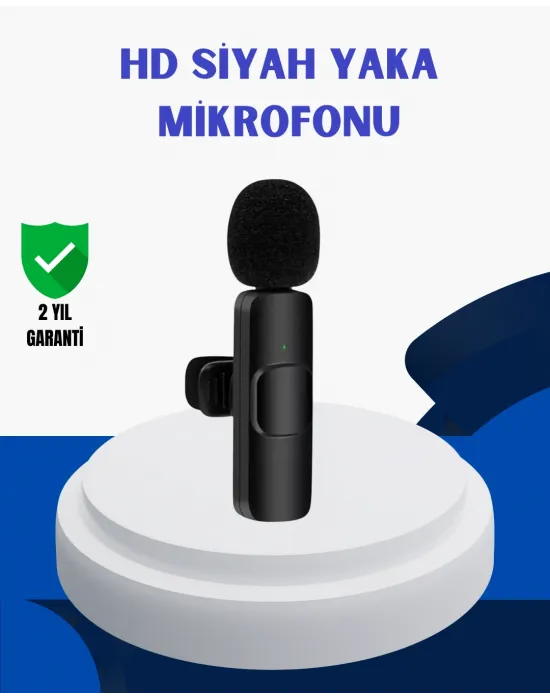 İphone İçin Çift Mikrofonlu Telsiz Yaka Mikrofonu 360 Derece Hd Ses
