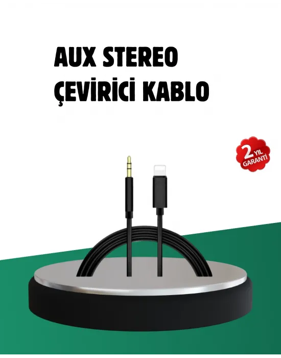 İphone Uyumlu Lightning – 3.5mm Aux Adaptör Kablo Stereo Ses Aktarım