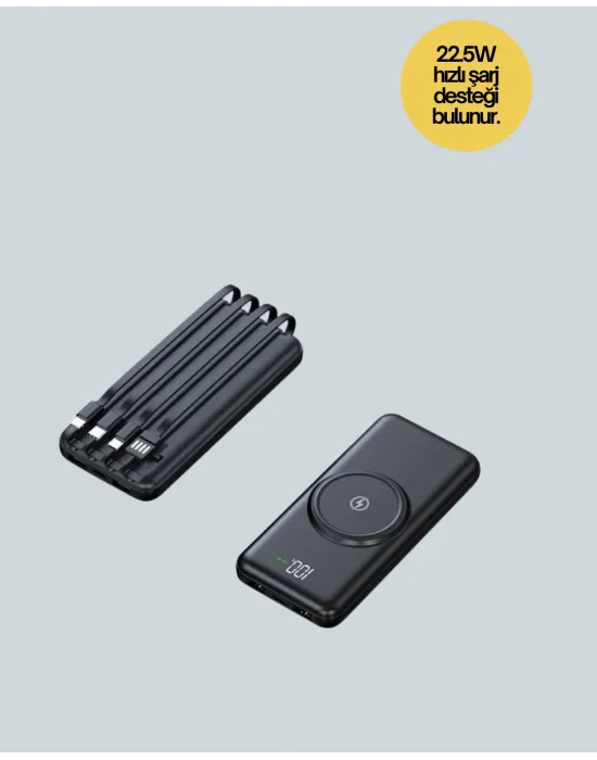 İphone Ve Android Uyumlu 10000mah Powerbank – Hem Kablolu Hem Kablosuz