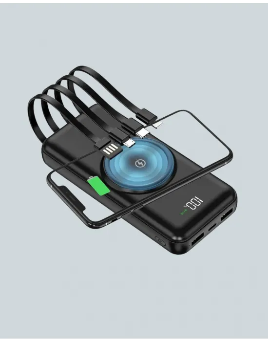 İphone Ve Android Uyumlu 10000mah Powerbank – Hem Kablolu Hem Kablosuz
