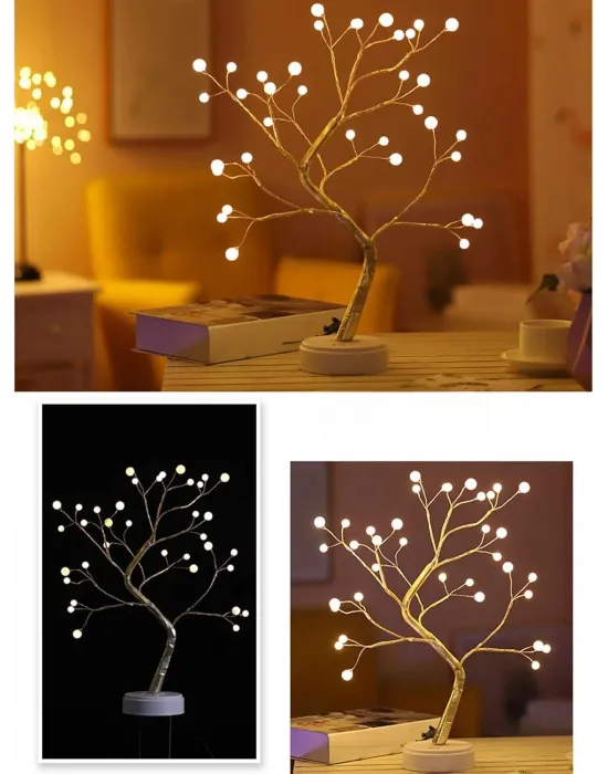 Işıklı Ağaç İnci Led Dekoratif Masa Üstü Led Işık